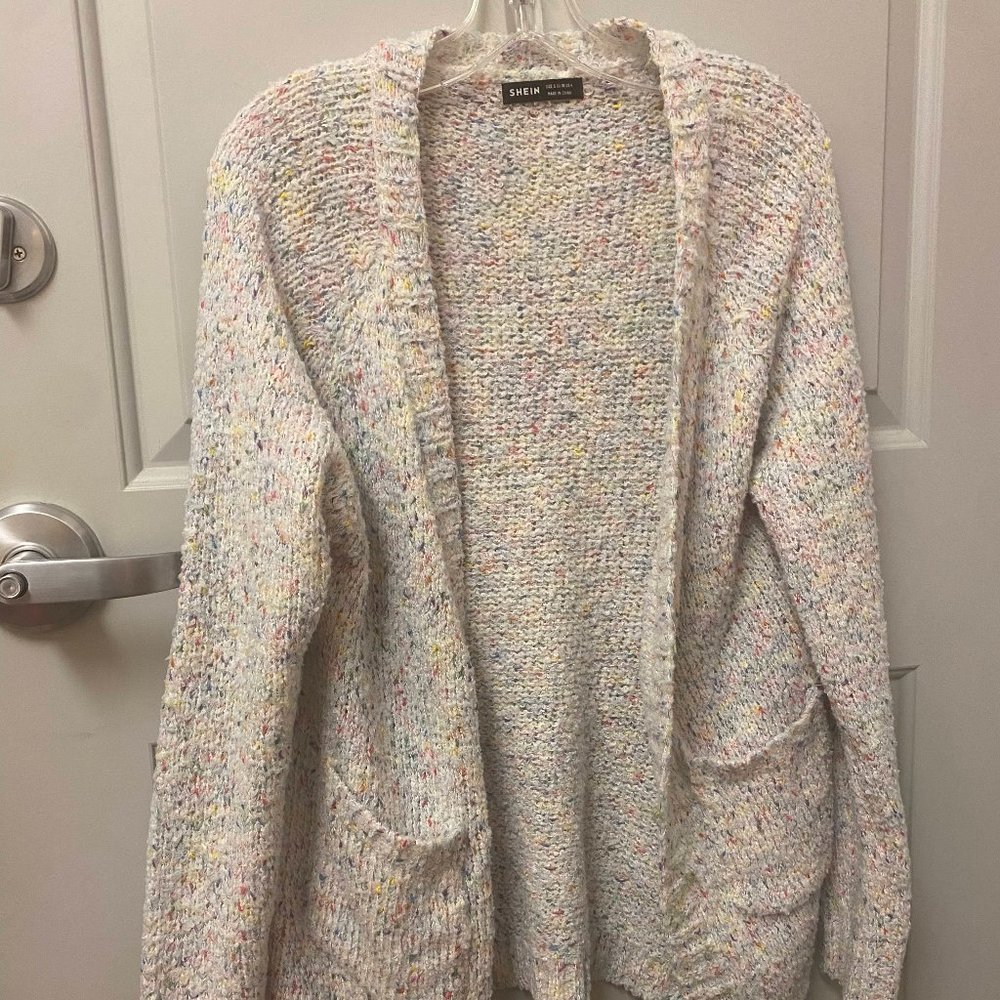Rainbow Popcorn Long Cardigan